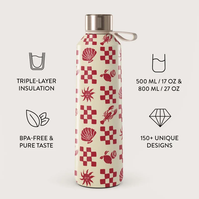 بورجا زجاجة مياه بورغا. حافظ على مشروباتك في درجة الحرارة المثالية وعلى أناقتك لا تشوبها شائبة، سواء في صالة الألعاب الرياضية أو المكتب أو في الهواء الطلق (تشاو) (500 مل)